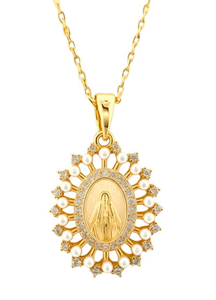Zvezda Collar Virgen Milagrosa ZCO-CH-VIRMIL Chapa 18K