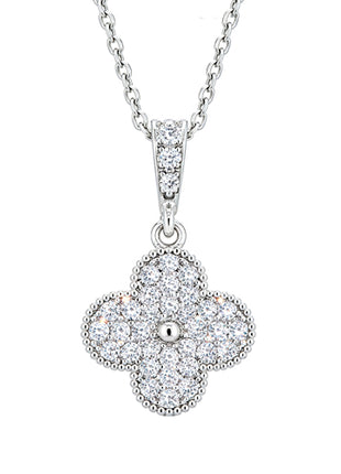 Zvezda Collar Trébol ZCO-PL-TREB plateado con circonias