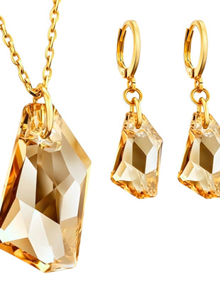 Zvezda Juego De Collar y Aretes ZJU-CH-DART-GSH De Art Golden Shadow Chapa 18K