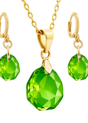 Zvezda Juego De Collar y Aretes ZJU-CH-MAJE-CIT Majestic Citrus Chapa 18K