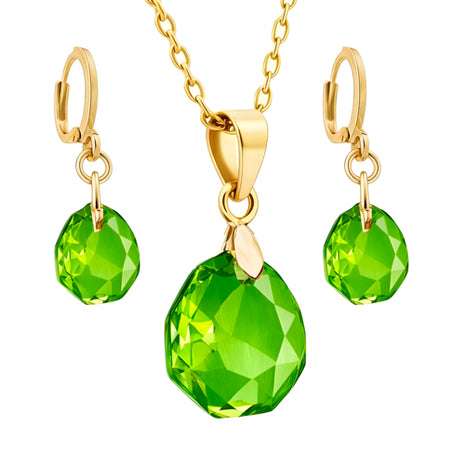 Zvezda Juego De Collar y Aretes ZJU-CH-MAJE-CIT Majestic Citrus Chapa 18K
