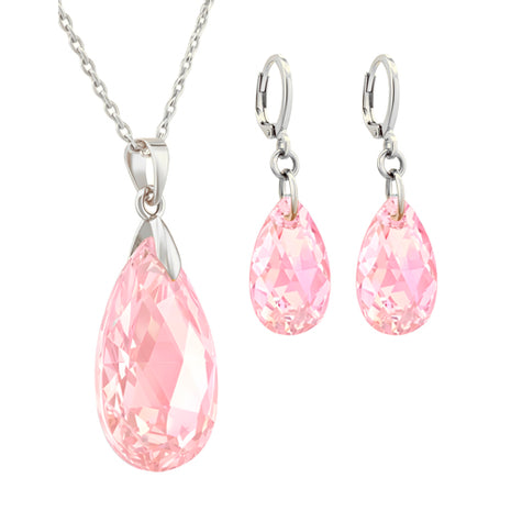 Zvezda Collar y aretes ZJU-PL-LEAV-ROS plateados corte leaves rose