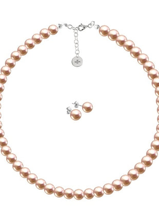 Set Collar y Aretes perlas de cristal ZJU-PRLS8L-RGO Zvezda