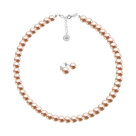 Set Collar y Aretes perlas de cristal ZJU-PRLS8L-RGO Zvezda